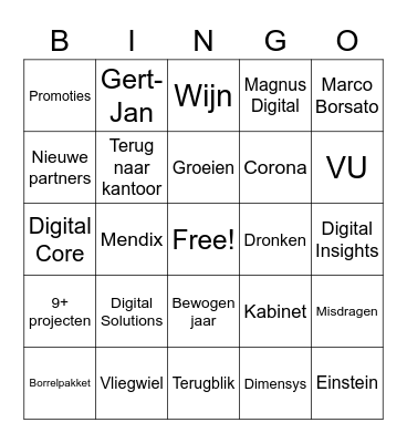 Bingo! Gaaf! Bingo Card
