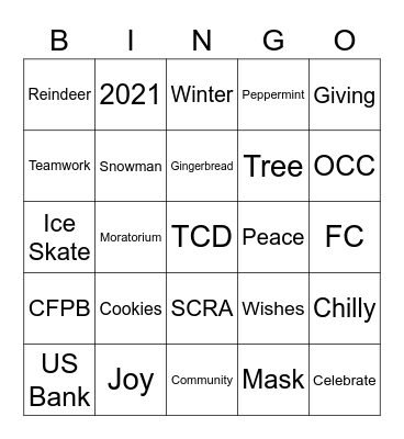 2021 Ops & Tech Winter BINGO Card
