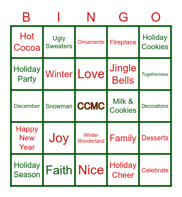 JLC Holiday Bingo Card