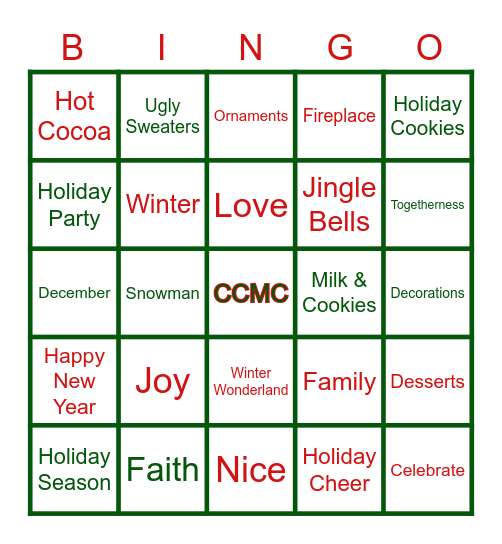 JLC Holiday Bingo Card