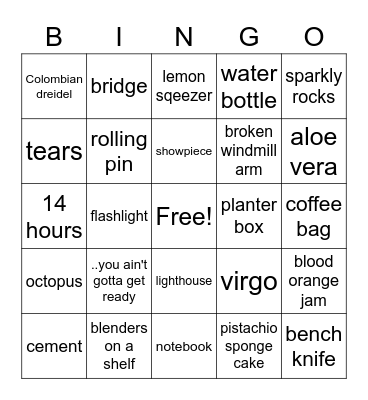 School of Chocolate Bingo Card