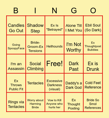 Edgy Wedding Bingo Card