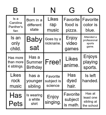 Ms. McCray Bingo Card