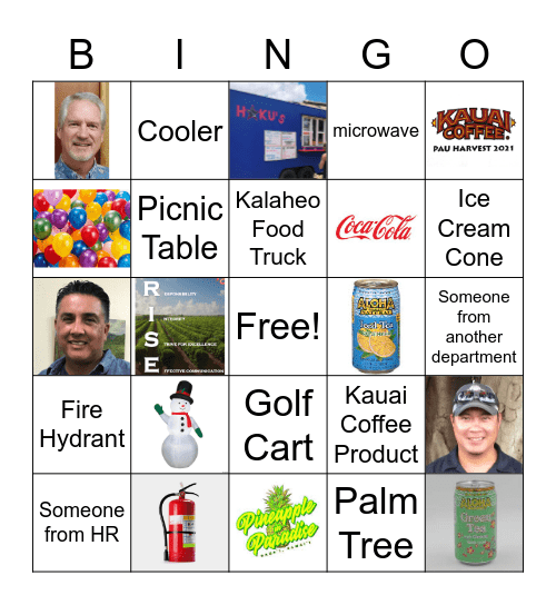 Pau Harvest Bingo Card