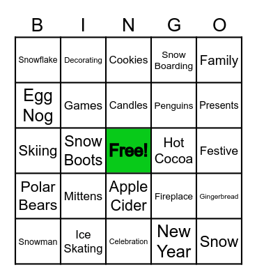 Division 3 Holiday Party Bingo Card