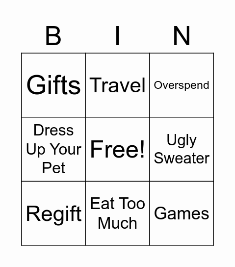 Winter Traditions Bingo Card