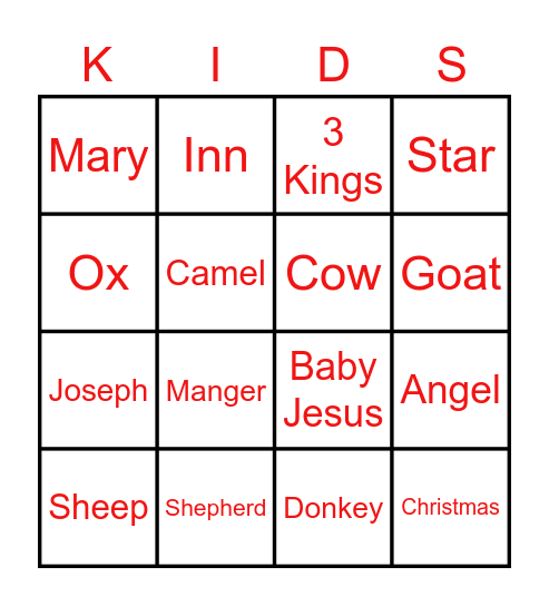 Kids Cove Christmas Bingo! Bingo Card