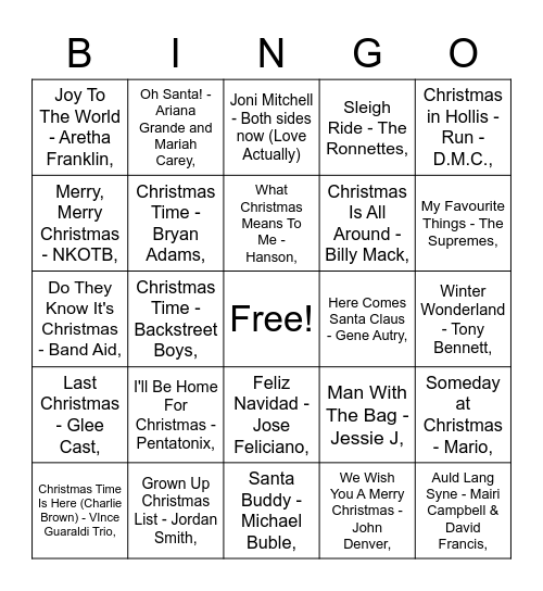 REBA Call Holiday Singo Bingo Card