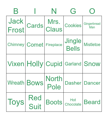 Santa Bingo Card