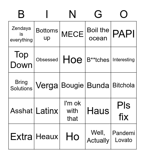 Gringo Bingo! Bingo Card