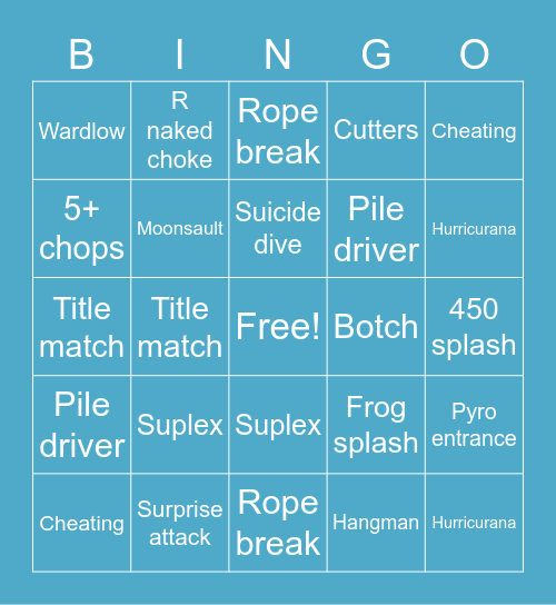 AEW WINTER IS COMING Bingo Card