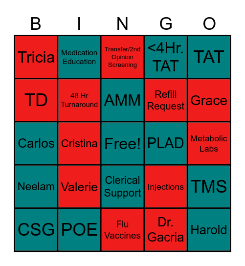 Psychiatry Nursing Bingo! Bingo Card