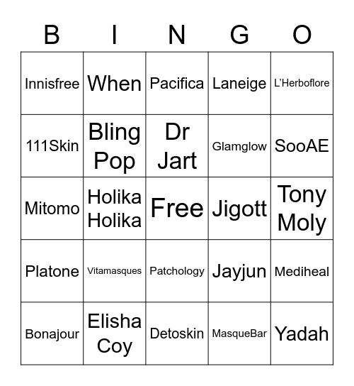 All the Masks! Bingo Card