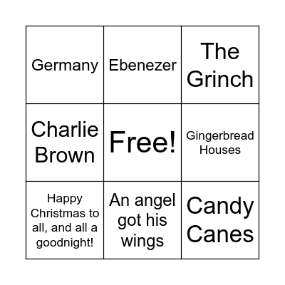 Christmas Bingo Card