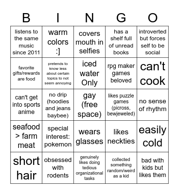 alex Bingo Card