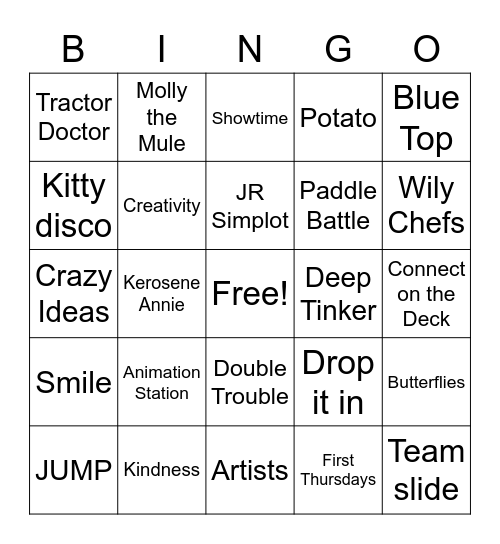 JUMPO Bingo Card