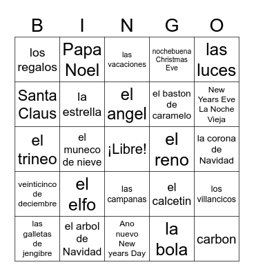 La Navidad - Winfield School Bingo Card