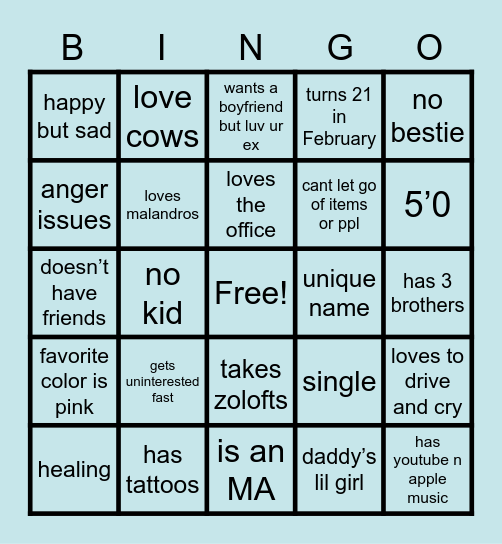 ruby’s bingoooo Bingo Card