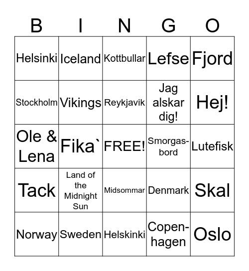 MIDSOMMAR BINGO Card