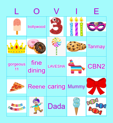 Gorgeous at 11 Bingo Card