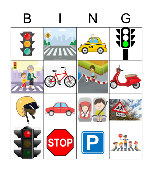 Traffic Safety Bingo Card