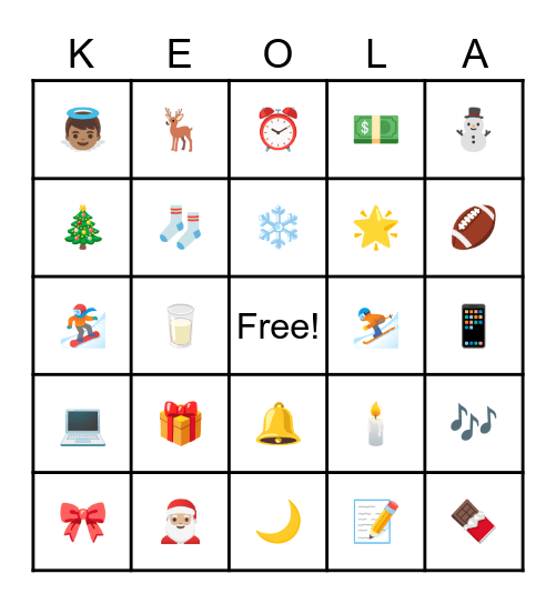 Mele Kalikimaka! Bingo Card