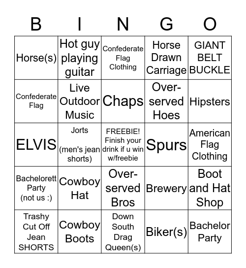 Nashville Bingo!! Bingo Card