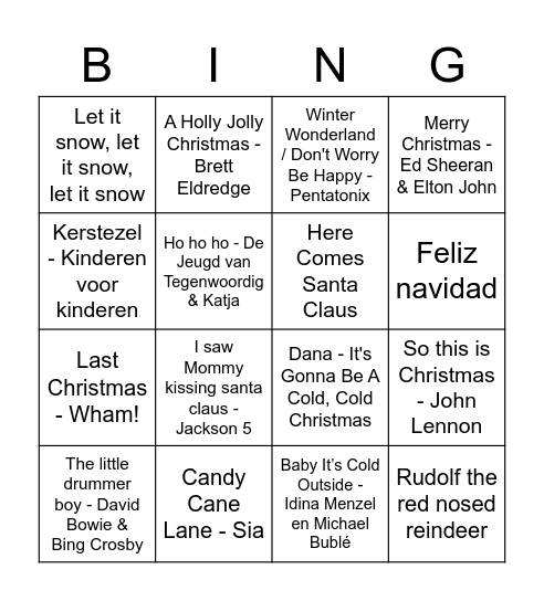 DD XMAS BINGO! Bingo Card