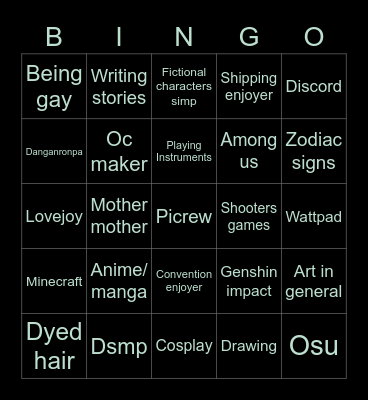 Alex smp Bingo Card