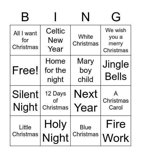 Christmas Bingo Card