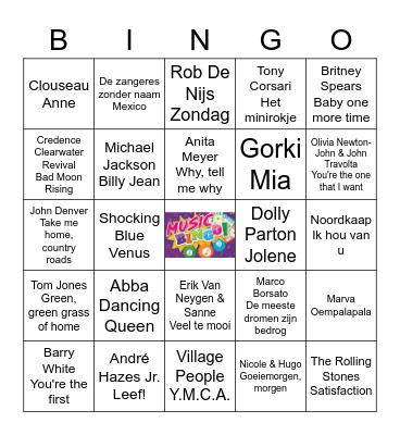 Wij halen alles uit onze platenkast! Bingo Card