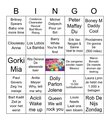 Wij halen alles uit onze platenkast! Bingo Card