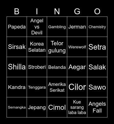 Fahmi Bingo Card