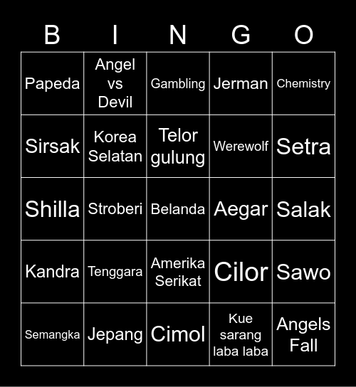 Fahmi Bingo Card