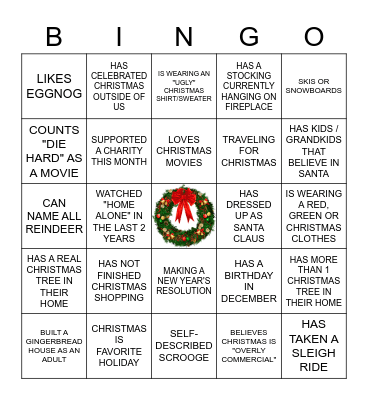 Christmas Bingo Card