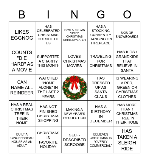 Christmas Bingo Card