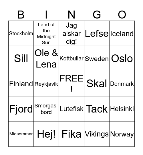 MIDSOMMAR BINGO Card