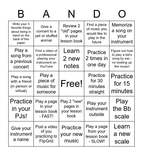 ASMS BANDO Bingo Card
