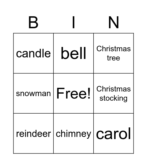 Christmas Bingo Card