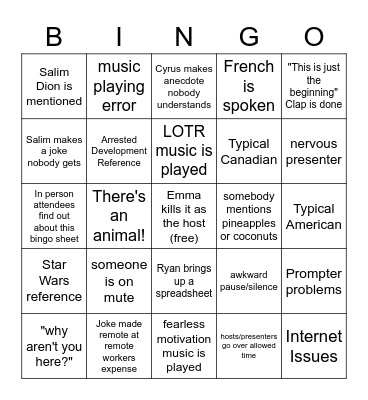 Goalscars Bingo 2021 Bingo Card