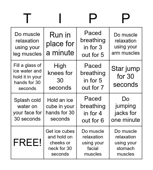 TIPP Bingo Card