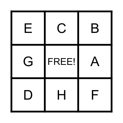 Alphabet Bingo Card