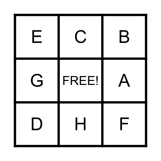 Alphabet Bingo Card