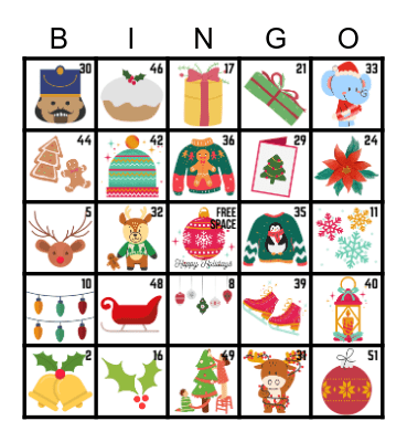 SSE Christmas Bingo Card