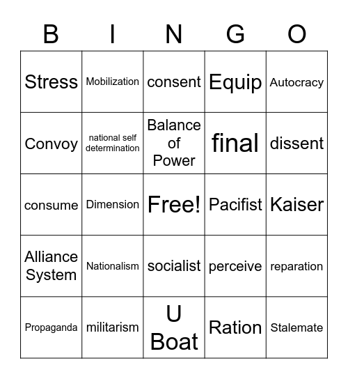 SS8 Chapter 24 Bingo Card