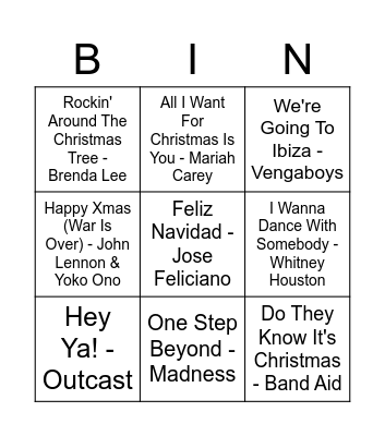CCO Christmas Party Bingo Card