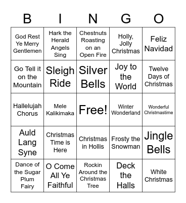 Holiday Bingo Card