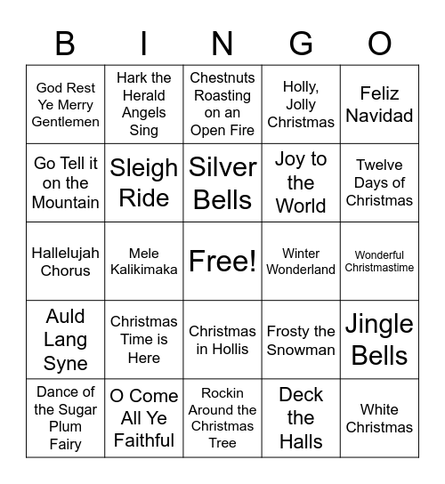 Holiday Bingo Card