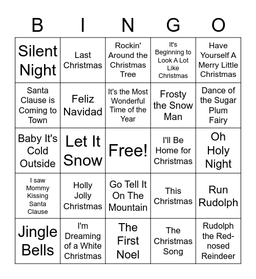 Christmas Bingo Card