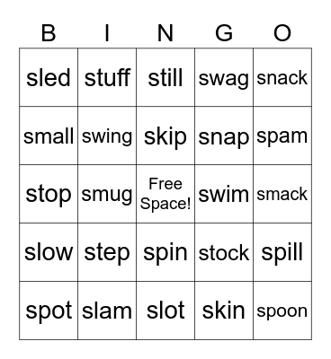 Letterland Bingo Card